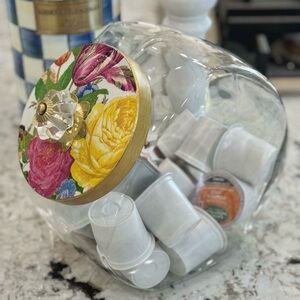 Hand Crafted Flower Market cookie jar glass canister